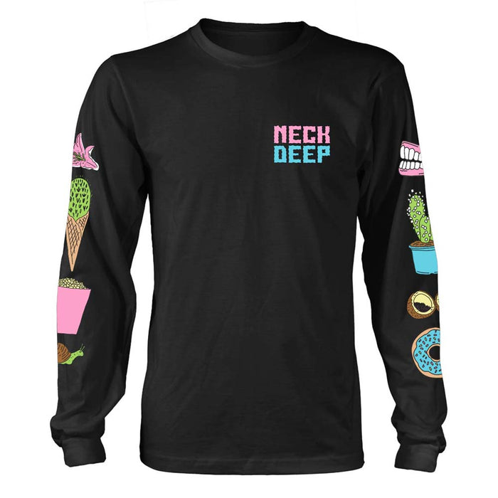NECK DEEP In Bloom MENS Black MEDIUM Long Sleeved T-Shirt NEW