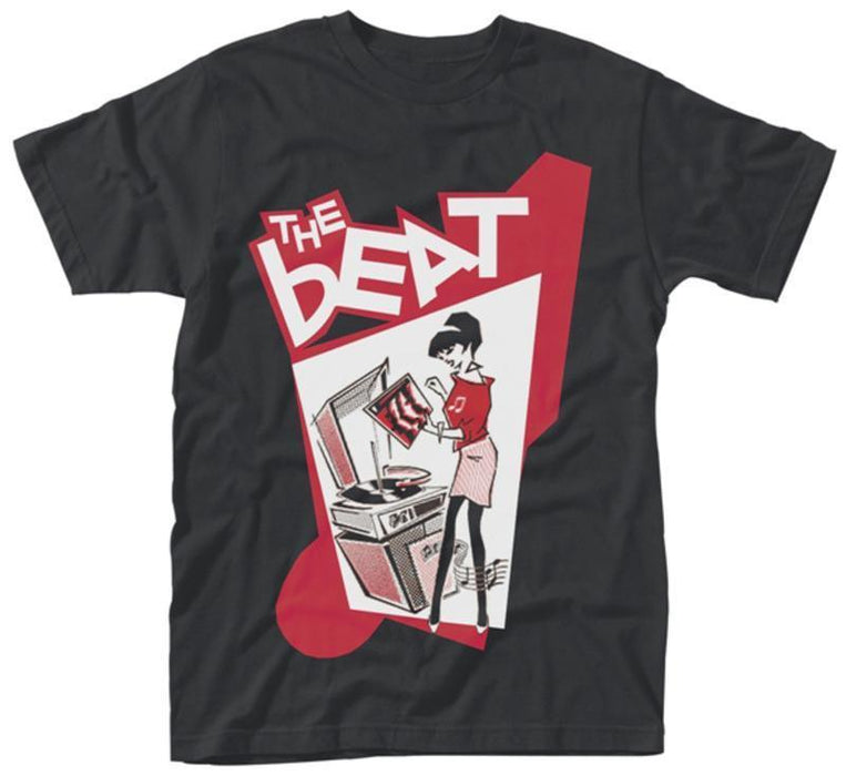 THE BEAT Record Player Girl MENS Black size XL T-Shirt NEW