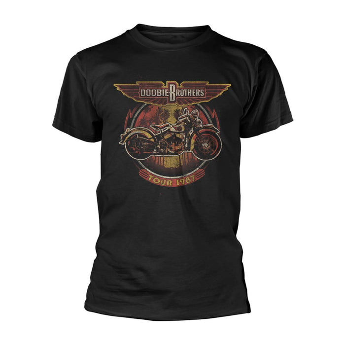 DOOBIE BROTHERS The Motorcycle Tour '87 MENS Black LARGE T-Shirt NEW
