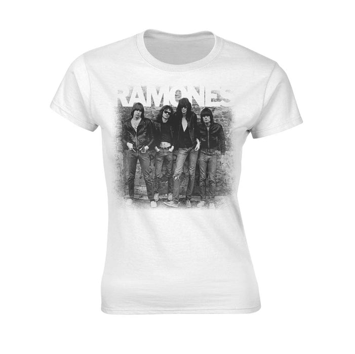 RAMONES First Album Faded WOMENS White MEDIUM T-Shirt NEW