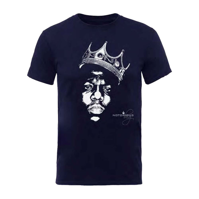 THE NOTORIOUS B.I.G. Biggie Crown Face MENS Blue LARGE T-Shirt NEU