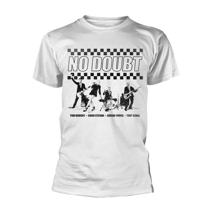 NO DOUBT Chequer Distressed MENS White XL T-Shirt NEU