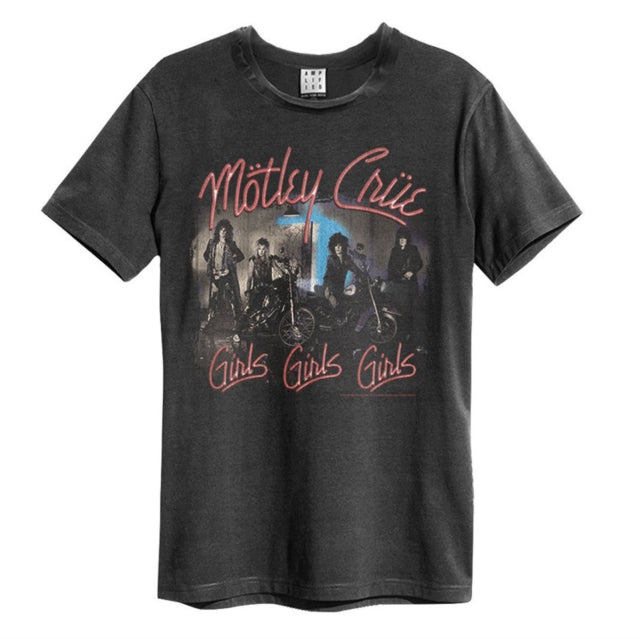 Motley Crue Girls Girls Girls Vintage Charcoal Large Unisex T-Shirt