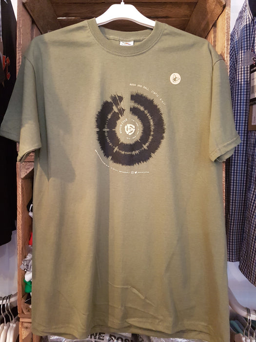 ROCK AND ROLL Audio-File Soundwave T-SHIRT Mens LARGE New Green
