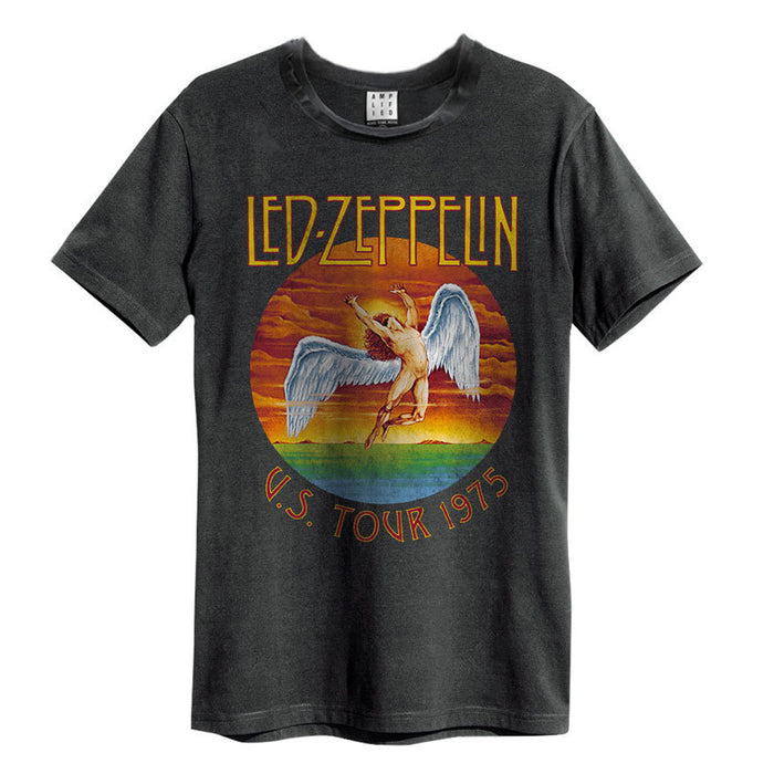 Led Zeppelin Tour 1975 Amplified Charcoal Small Unisex T-Shirt