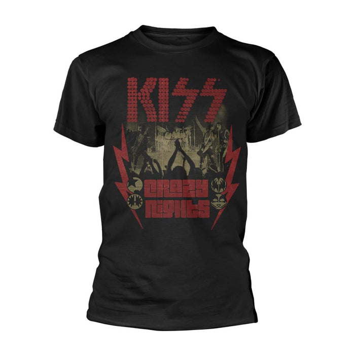 Kiss Crazy Nights Retro T Shirt Mens Black Small New
