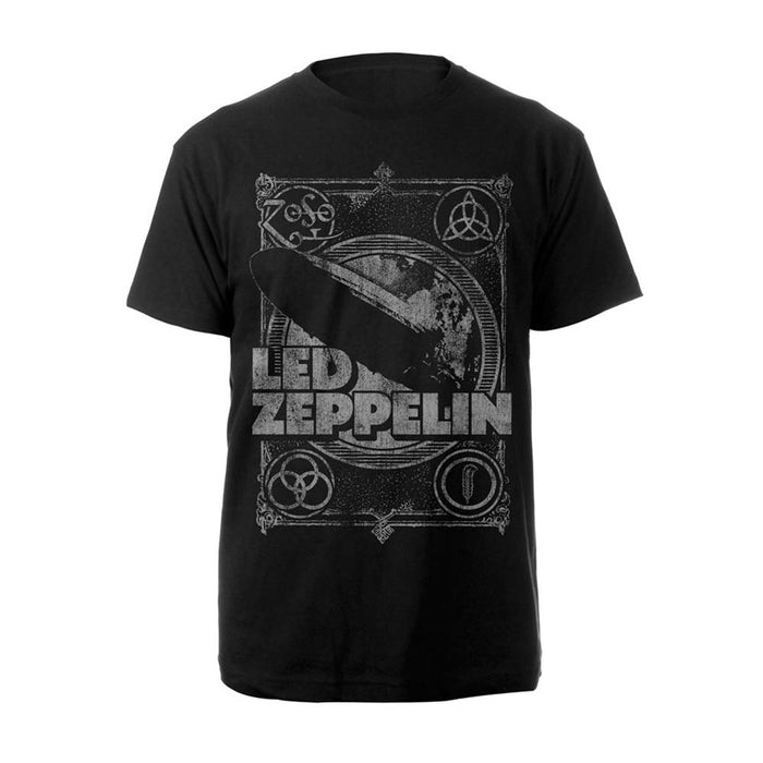Led Zeppelin Vintage Print Lz1 T-Shirt Black Large Mens New