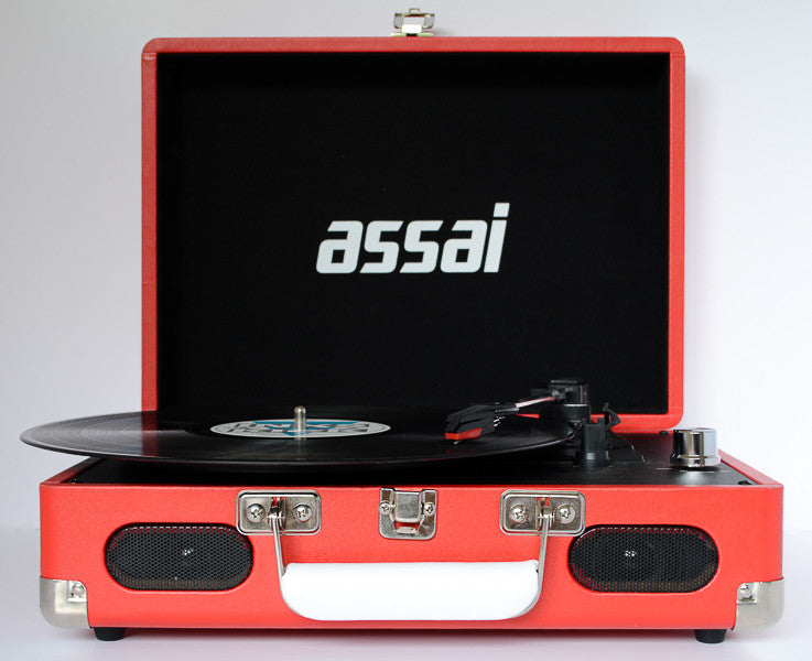 ASSAI Red Record Vinyl Player Retro Suitcase Turntable