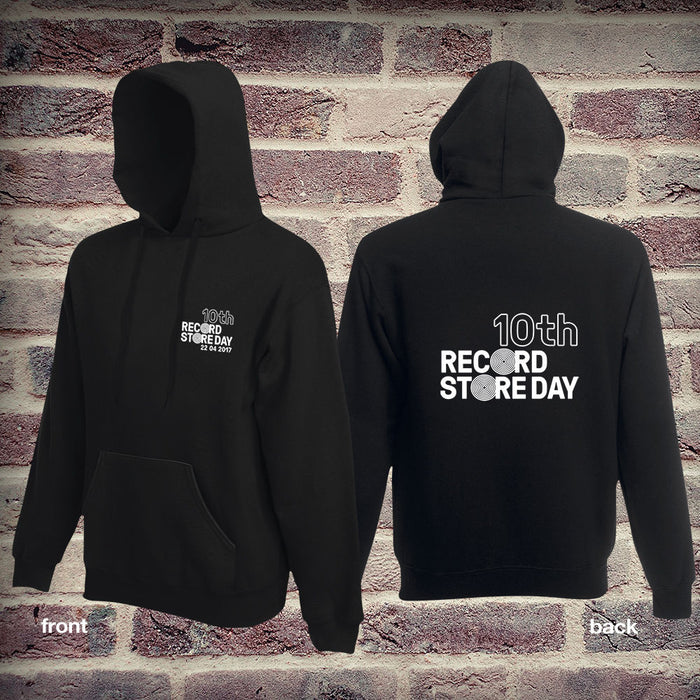 RSD 2017 10th Anniversary Record Store Day HOODIE Unisex Black SIZE LARGE NEW