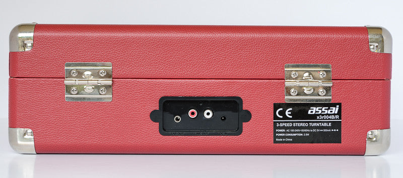 ASSAI Classic Red Record Player Retro Vinyl Turntable