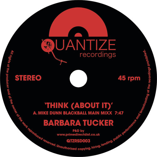 BARBARA TUCKER Think 12" Single Red Vinyl NEW RSD2018