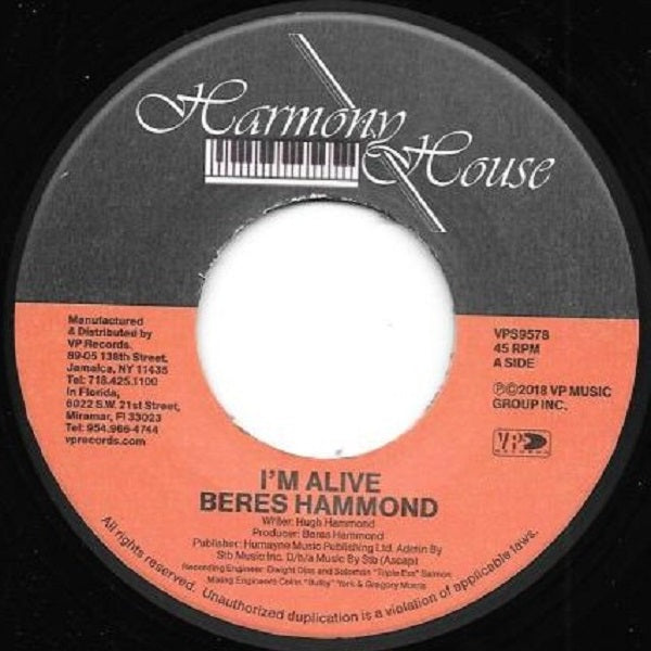 Beres Hammond I'm Alive 7" Vinyl Single New 2018